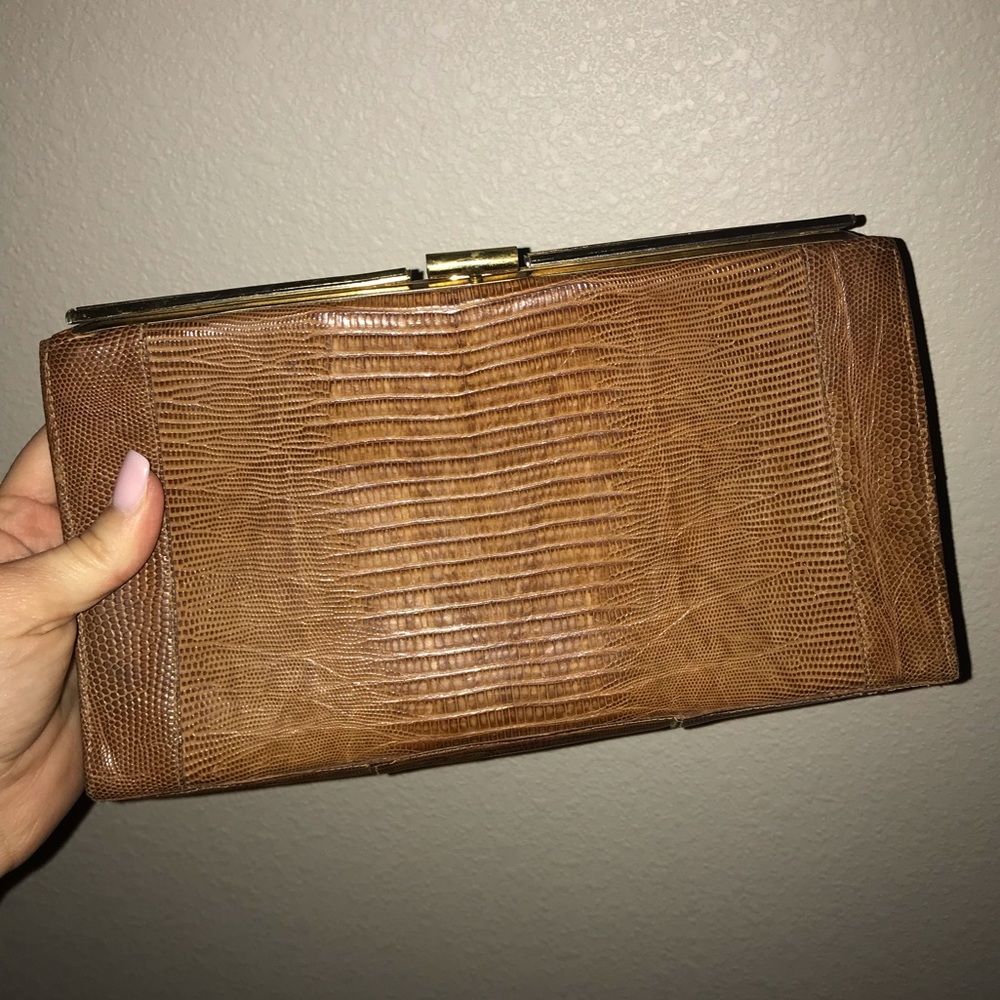 Vintage alligator clutch